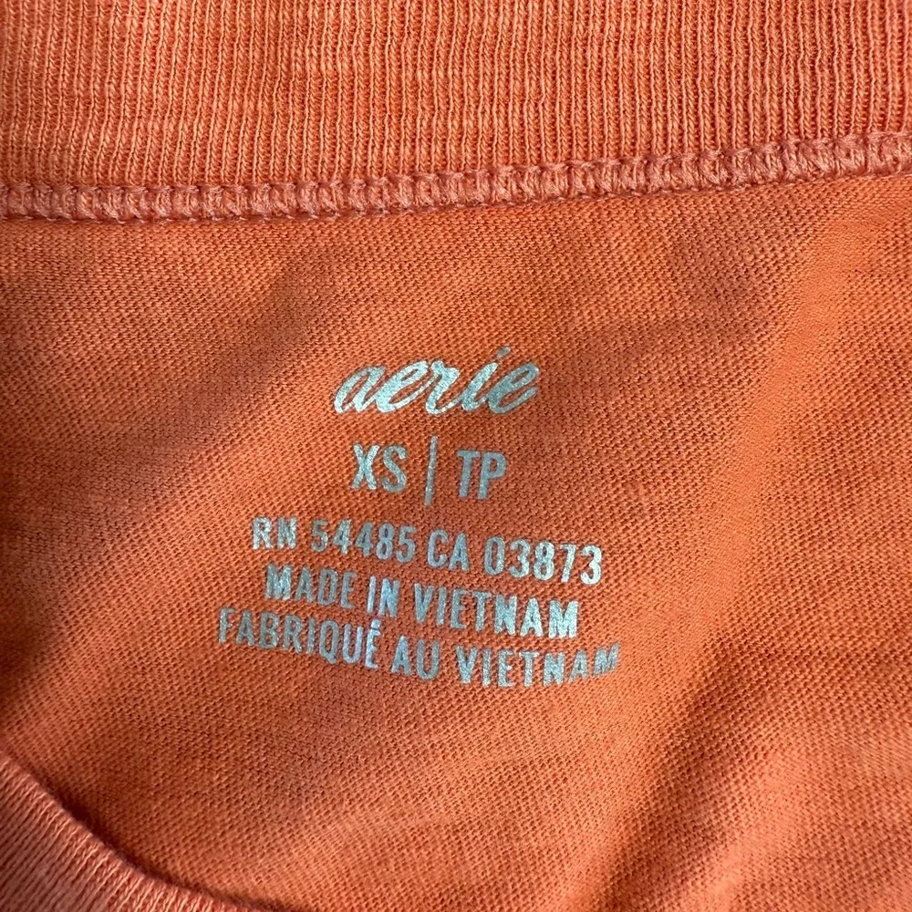 Aerie XS Boyfriend Coral Short Sleeve Oversized Tee - Picture 6 of 6